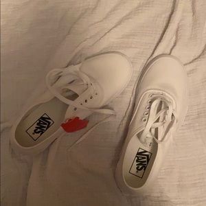 never worn white tie up vans. still with tag